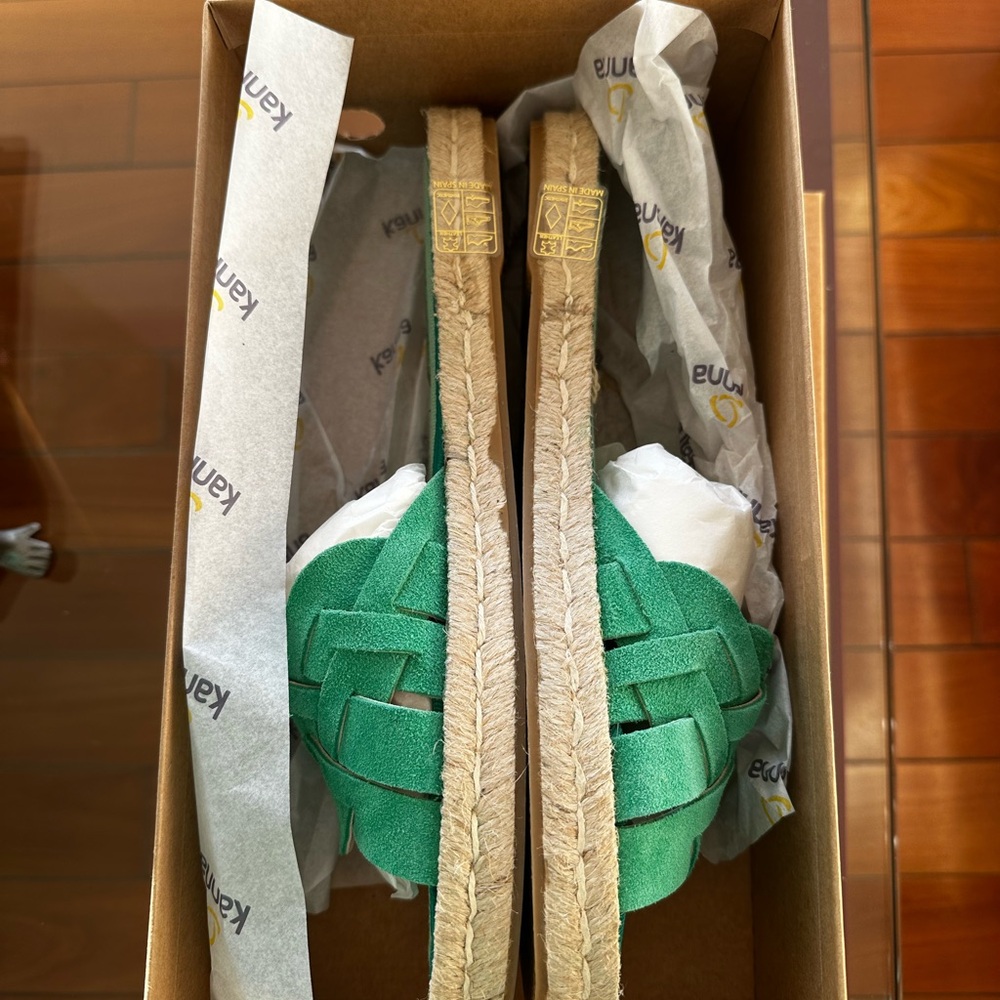 Kanna Green Woven Slide Sandals (Size 39) - Picture 5 of 5